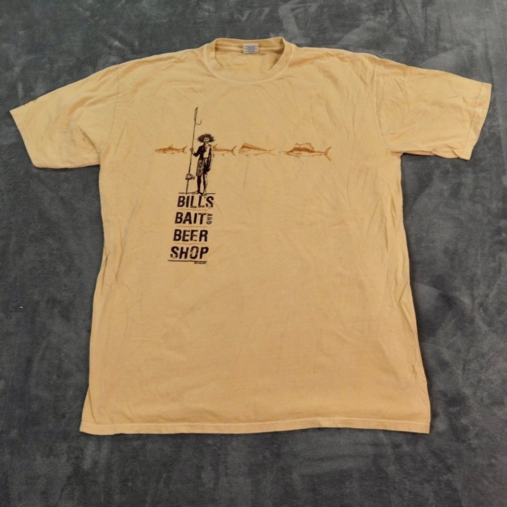 Crazy Shirts Bill's Bait Beer Shop Graphic Tee Fishing Hawaii XXL